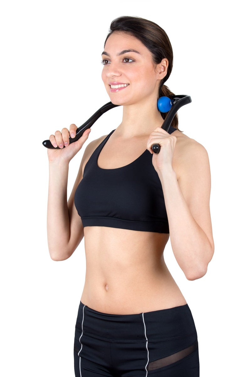 LuxFit Neck Massager, Neck and Shoulder Shiatsu Deep Tissue Trigger Point Manual Self Muscle Massage - Image 3